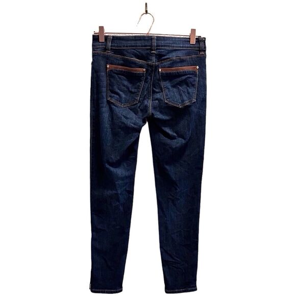 White House Black Market Skimmer Low Rise Stretch Ankle Zip Denim Jeans Size 0 - Picture 2 of 8